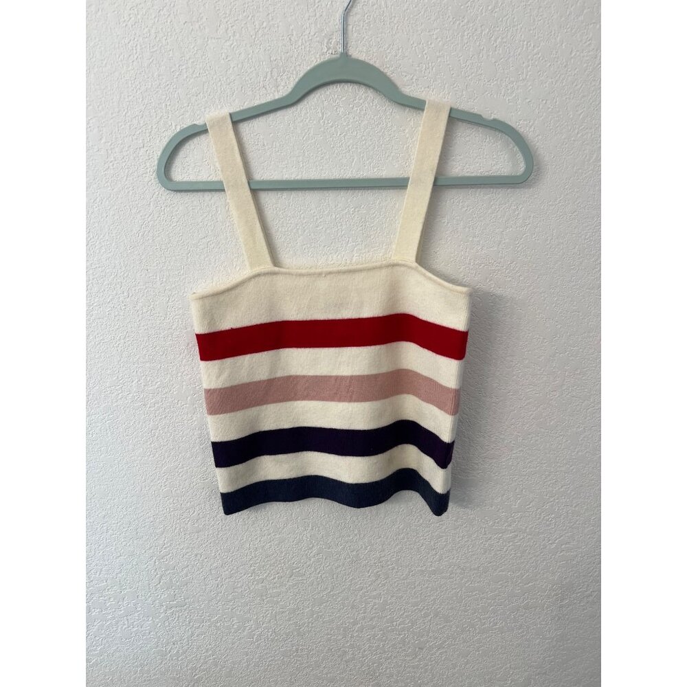 Moon & Madison striped sweater knit cropped top women size large